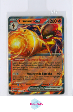 CRIMANZO EX POKEMON 027/182 2023 PAR PARADOX RIFT GERMAN - Image 1