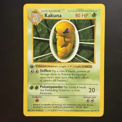 Pokemon Vintage First Edition Kakuna 033/102 Base Set (Shadowless) Wotc 1999 - Image 1
