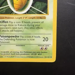 Pokemon Vintage First Edition Kakuna 033/102 Base Set (Shadowless) Wotc 1999 - Image 4