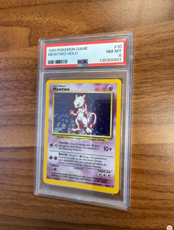 1999 Pokemon Base Set (MEWTWO HOLO) GRADED PSA-8 CARD # 10/102 - Image 1