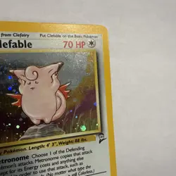 Pokemon LP 2000 Base Set 2 Clefable Rare Holo Vintage Pokemon Card - Image 3