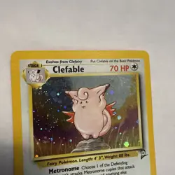 Pokemon LP 2000 Base Set 2 Clefable Rare Holo Vintage Pokemon Card - Image 4