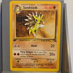 Pokemon Sandslash Fossil 1st Edition Wizards Uncommon 41/62 Stage 1 70 HP - Image 1