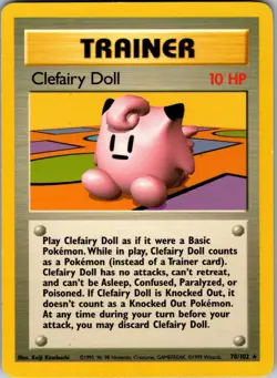 CLEFAIRY DOLL 070/102 - POKEMON BASE SET - NM - Image 1