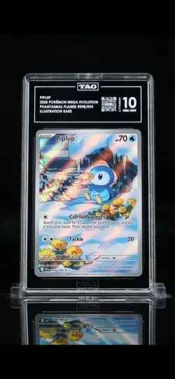 TAG 10 Piplup Me02: Phantasmal Flames Illustration Rare Holo 098/094 Pokemon - Image 1