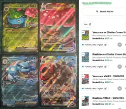 POKEMON VENUSAUR & BLASTOISE VMAX BLACK STAR PROMO + 2 STAMPED PROMO 4 CARD LOT - Image 1