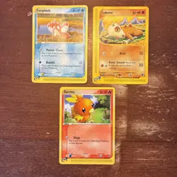Pokemon Lot of Three (3) Torchic 74/109, Cubone 103/165, Corphish 52/97 - Image 1
