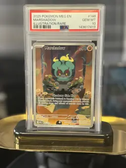 2025 POKEMON MEG EN-MEGA EVOLUTION ILLUSTRATION RARE #146 MARSHADOW PSA 10 - Image 1