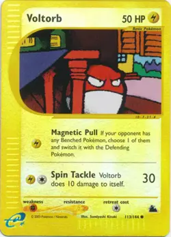Slightly Played, English - 1 x Pokemon Voltorb - 113/144 - Common - Reverse Holo - Image 1