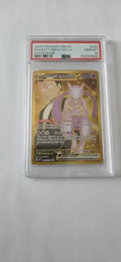 2025 Pokemon Dri EN-Destined Rivals Rocket's Mewtwo EX #240 Hyper Rare PSA 10 - Image 1