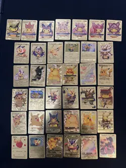 37 x Pokemon Fan art Gold Foil Pikachu - Image 1