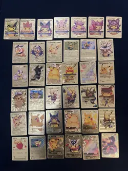 37 x Pokemon Fan art Gold Foil Pikachu - Image 2