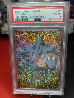 2000 Pokemon Topps Sparkle Chrome Rhydon #112 PSA 6 VERY LOW POP - Image 1