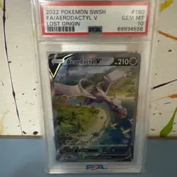 Pokemon Aerodactyl V Lost Origin Full Alt Art #180 PSA 10 Gem Mint - Image 2