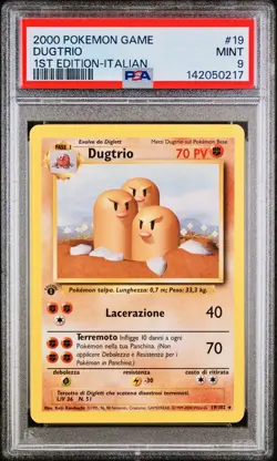 POKEMON PSA 9 DUGTRIO 19/102 SET BASE 1st PRIMA EDIZIONE ITALIANO 2000 LOW POP🌍 - Image 1