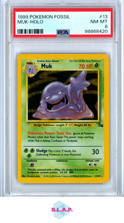MUK NINTENDO/POKEMON 13/62 1999 FOSSIL NM-MT ENGLISH PSA 8 - Image 1