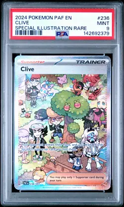 2024 Pokemon Paf En-Paldean Fates SIR Clive #236 PSA 9 - Image 1