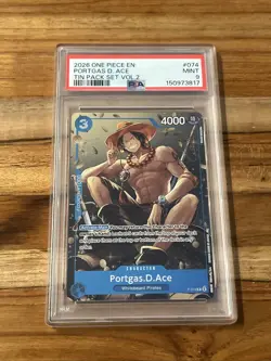 Portgas.D.Ace (Tin Pack Set Vol. 2) P-074 One Piece Promotion Cards Foil PSA 9 - Image 1
