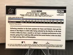 Liam Hicks 2025 Topps Chrome Update Sepia Refractor #USC86 Miami Marlins Rookie - Image 4