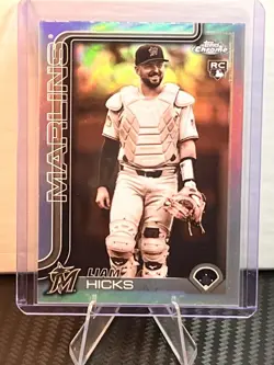Liam Hicks 2025 Topps Chrome Update Sepia Refractor #USC86 Miami Marlins Rookie - Image 5