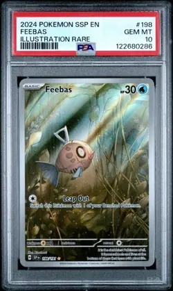 FEEBAS #198 PSA 10 GEM MINT Illustration Rare Surging Sparks Pokemon Go Card - Image 1