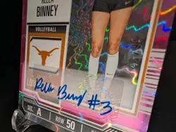 2025 Panini NIL University of Texas Rella Binney Lightning Pink Auto /99 - Image 5