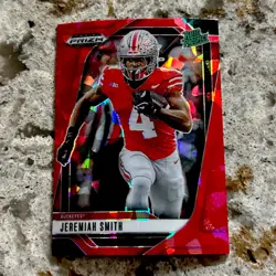2025 Panini Prizm Draft Picks Jeremiah Smith #160 Red Ice Rated Prospect RC - Image 1