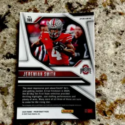 2025 Panini Prizm Draft Picks Jeremiah Smith #160 Red Ice Rated Prospect RC - Image 2