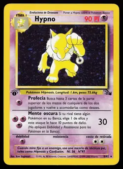 Hypno 8/62 1st Edition Holo Rare SPANISH Fossil Pokemon Card - Image 1
