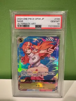 Nami (Alt Art) OP08-106 Two Legends Foil PSA 10 One Piece Card - Image 1