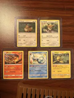 Pokemon 5 card Eeveelution with Eevee, Jolteon, Flareon & Vaporeon | NM | S&S 😎 - Image 1