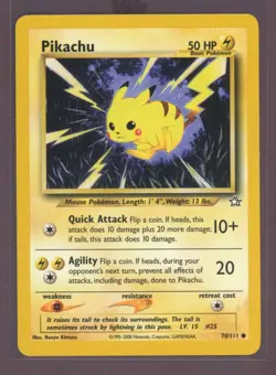 Pikachu 70/111 Neo Genesis Common Pokemon Card LP - Image 1