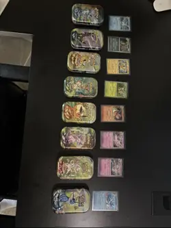 Pokemon Prismatic Evolutions Mini Tins + Costco Promo Cards Set of 8 empty tins - Image 1