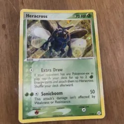 Pokemon Card Heracross 7/101 EX Hidden Legends Reverse Holo Foil Rare 2004 MP - Image 1