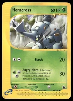 Pokemon Cards Heracross 64/144 Skyridge Common LP - Image 1