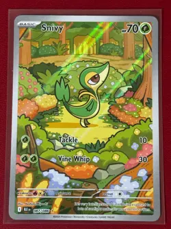 Pokemon TCG Black Bolt Snivy #087/086 Illustration Rare NM- - Image 1