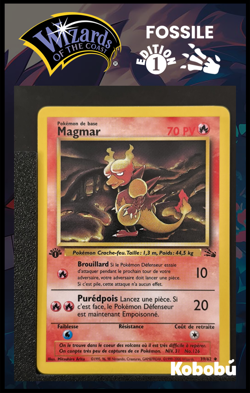 Carte Pokemon Magmar 39/62 Edition 1 Ed 1 Fossile Wizards 8 - Image 1