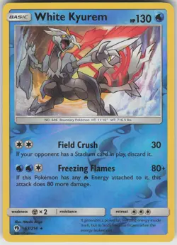 White Kyurem Reverse Holo SM - Lost Thunder 63/214 Pokemon - Image 1
