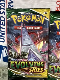 Pokemon Evolving Skies Booster Packs English TCG 3 Sealed Packs Lot - Image 2