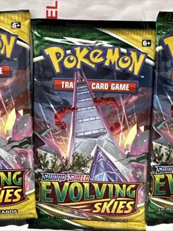 Pokemon Evolving Skies Booster Packs English TCG 3 Sealed Packs Lot - Image 3