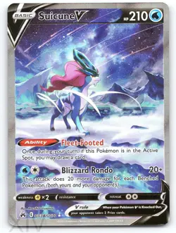 Suicune V GG38/GG70 Pokemon Crown Zenith Galarian Gallery V Rare - Image 1