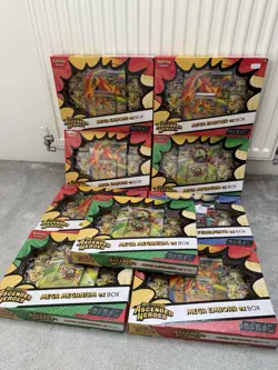 Pokemon Ascended Heroes Ex Box X9 Joblot Bundle Feraligatr, Emboar, Meganium - Image 5