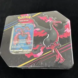 Pokemon Crown Zenith Tin with Galarian Moltres with 5 Booster packs - Image 1