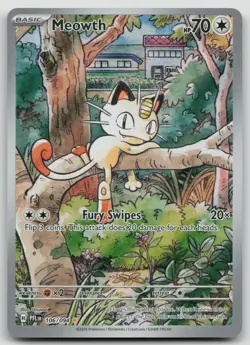 Pokemon TCG Meowth 106/094 Full Art Illustration Rare Holo Phantasmal Flame - Image 1