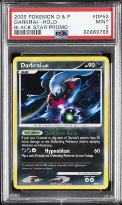2009 POKEMON DIAMOND & PEARL BLACK STAR PROMO #DP52 DARKRAI-HOLO PSA 9 - Image 1