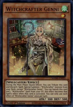 Yu-Gi-Oh! Witchcrafter Genni Ultra Rare MAMA-EN023 - Image 1