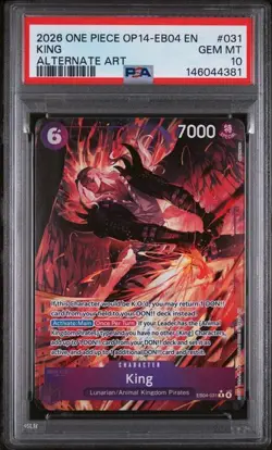 2026 ONE PIECE OP14-EB04-THE AZURE SEA'S SEVEN #031 KING ALTERNATE PSA 10 (Q382 - Image 1