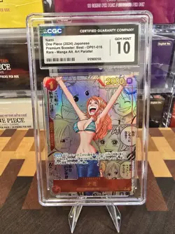 2024 ONE PIECE JAPANESE PRB01-PREMIUM BOOSTER MANGA ALT ART #016 NAMI CGC 10 - Image 1