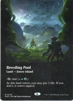 MTG: Edge of Eternities: Borderless Breeding Pool: Lightly Played Condition - Image 1