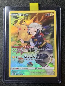 Pokemon Pikachu Ultra Rare Full Art Holo Card 60 HP Swsh11 Lost Origin TG05/TG30 - Image 2